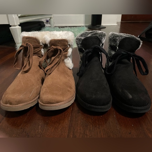 Makalu Fuzzy Ankle Booties BUNDLE Women’s Size 9.5 - Picture 6 of 11